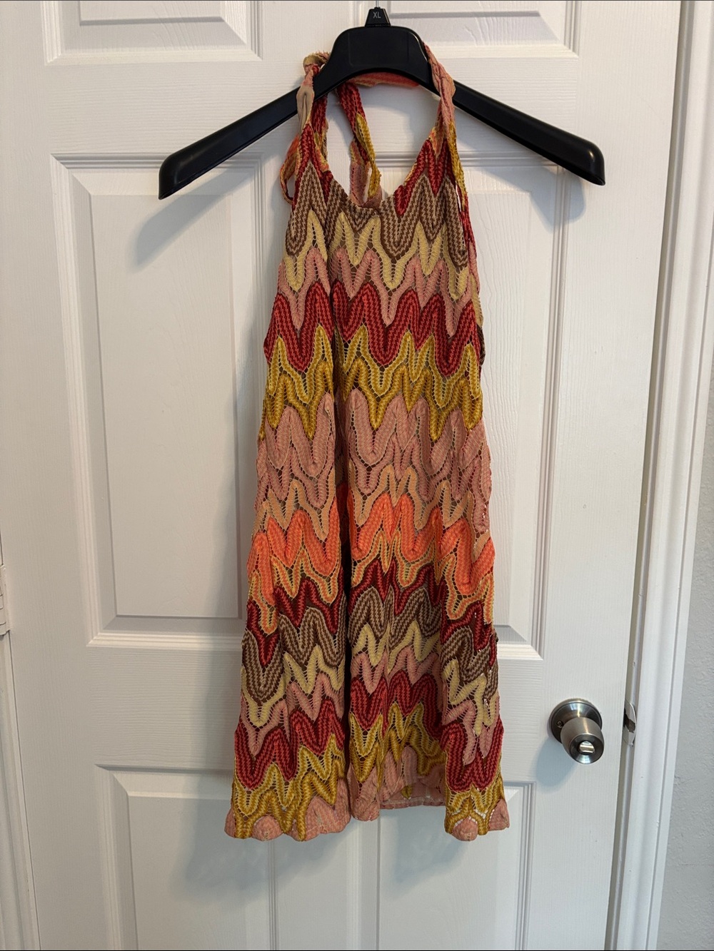 Judith March Multicolor Zigzag Halter Dress -wt29